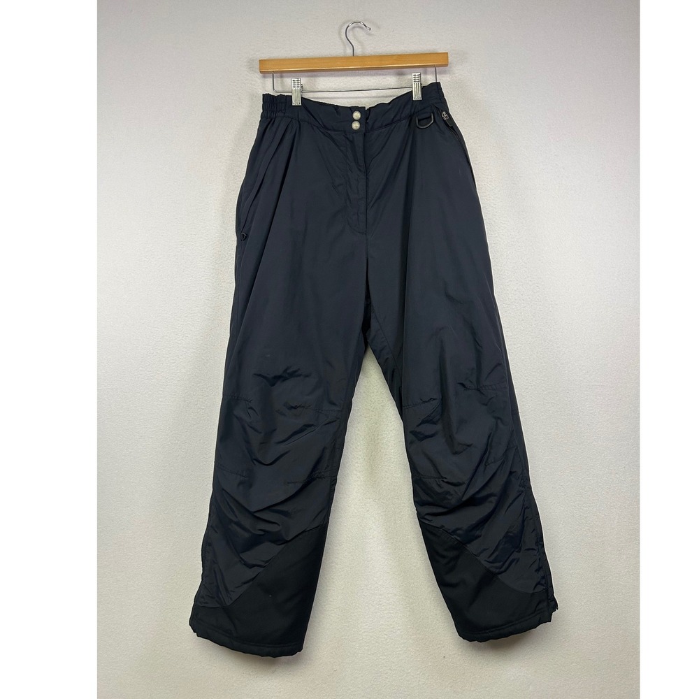 Gorpcore L.L. Bean‎ Womens M Black Insulated Snow Ski Pants Side Zip 0AAF4